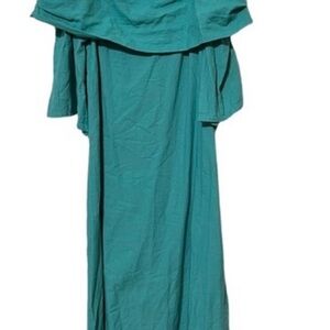 Soft Surroundings Teal Off-Shoulder Maxi